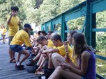 Tschechisch-deutsches Frühstück auf der tschechisch-österreichischen Brücke bei Hardegg